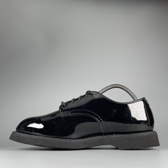 Thorogood Mens Size 8.5 Black Patent Leather Plain Toe Oxford Dress Shoe Lace Up - Picture 7 of 9